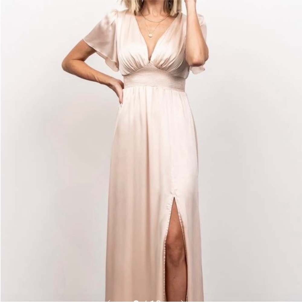 Baltic Born NWT Prague Satin Maxi Dress - champagne